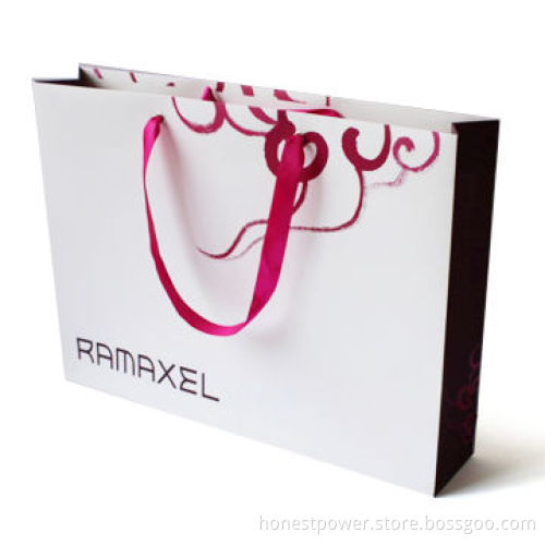 Paper Gift Bag with Ribbon Handle, Customized Sizes and Designs are Accepted